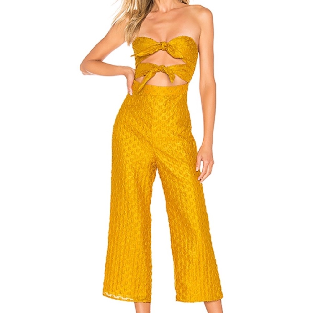 Revolve Jumpsuit in Mustard Yellow